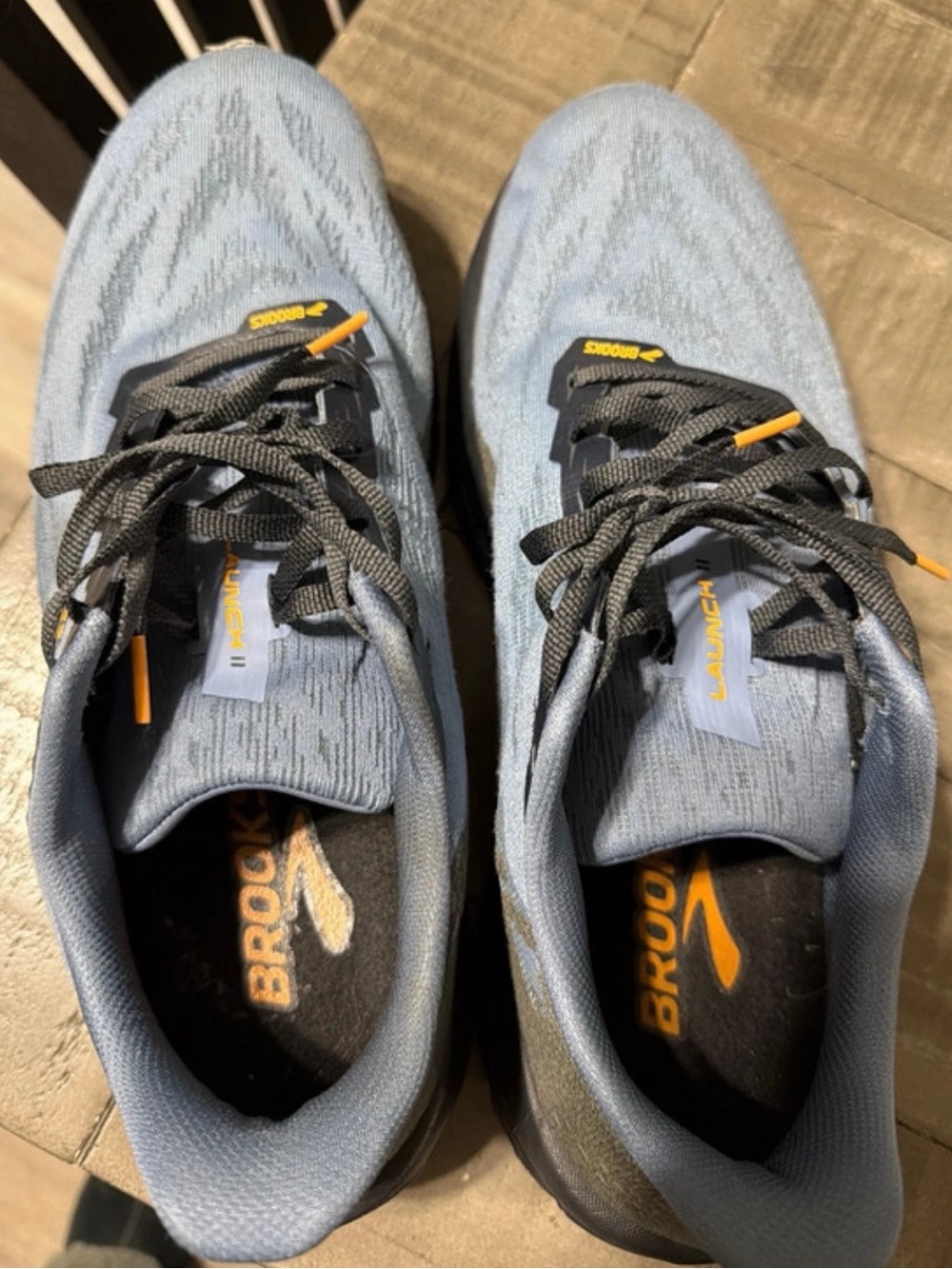 Brooks Launch 11 Men's Running Shoes - Light Blue with Black and Yellow Accents